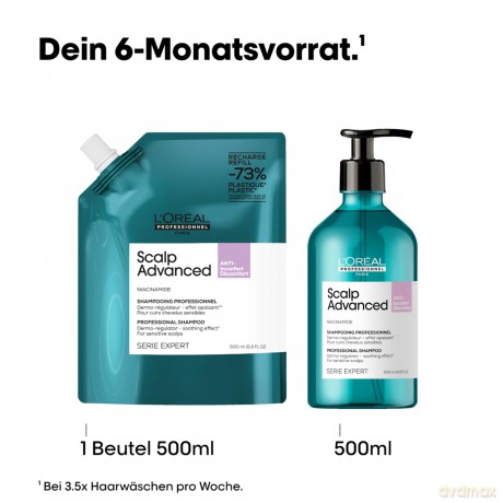L´Oréal Professionnel Shampoo for sensitive scalp Scalp Advanced Anti-Discomfort Dermo (Regulator Shampoo) - Volume: 500 ml dla kobiety