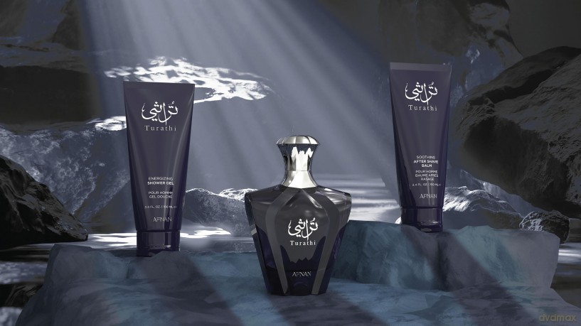 Afnan Turathi Blue - woda perfumowana 90 ml + balzám po holení 100 ml + sprchový gel 100 ml dla mężczyzny