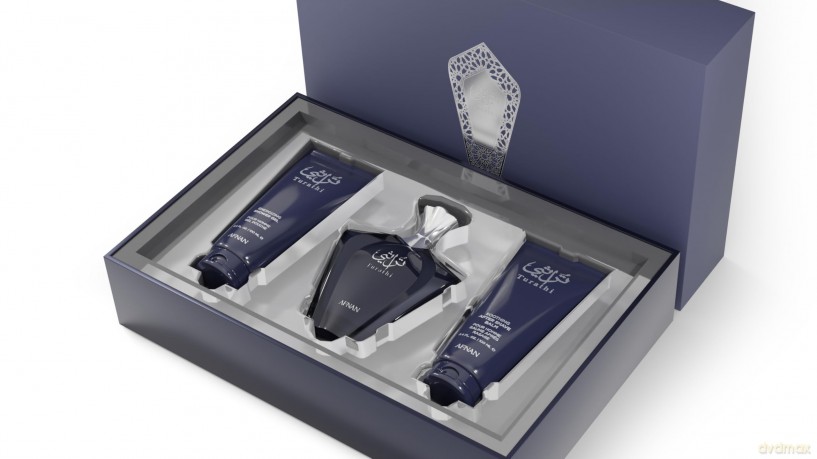 Afnan Turathi Blue - woda perfumowana 90 ml + balzám po holení 100 ml + sprchový gel 100 ml dla mężczyzny