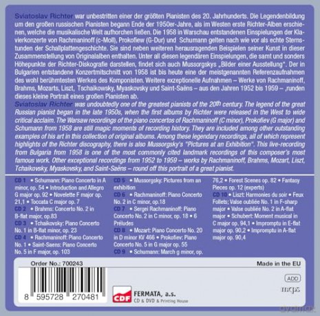 Sviatoslav Richter: Richter - 10 Original Albums [10CD]