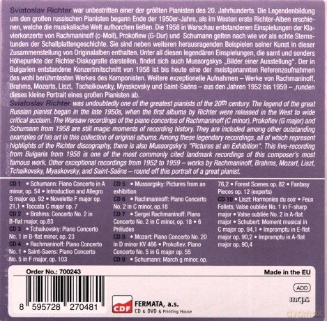 Sviatoslav Richter: Richter - 10 Original Albums [10CD]