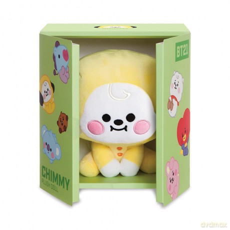 AURORA BT21 Merchandise, Baby Chimmy Sitting Doll 8In, Soft Toy, Yellow