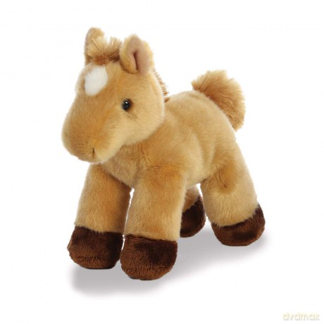 AURORA, 13298, Mini Flopsie Horse, 8In, Soft Toy, Brown