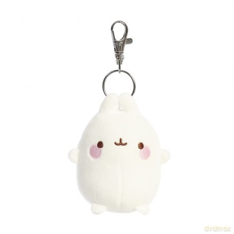 AURORA, 14223, Molang Key Clip, 4In, Soft Toy, White