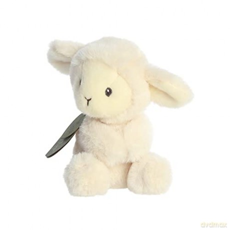 AURORA, 23367, ebba Baby Eco Laurin Lamb Rattle, 6In, Recycled Soft Toy, White