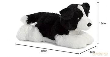 AURORA, 31566, Flopsies Border Collie, 12In, Soft Toy, Black and White