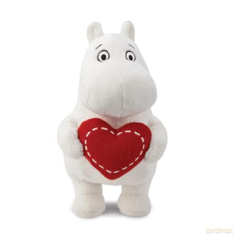 AURORA, 61554 Moomin Standing with Heart 6.5In Soft Toy, White, 6. 5In