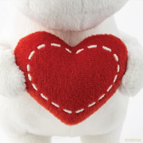 AURORA, 61554 Moomin Standing with Heart 6.5In Soft Toy, White, 6. 5In