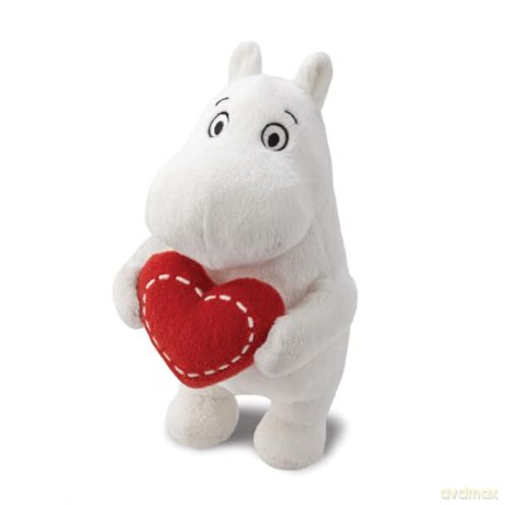 AURORA, 61554 Moomin Standing with Heart 6.5In Soft Toy, White, 6. 5In