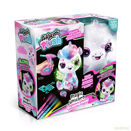 Airbrush Plush Unicorn Glow In The Dark, White