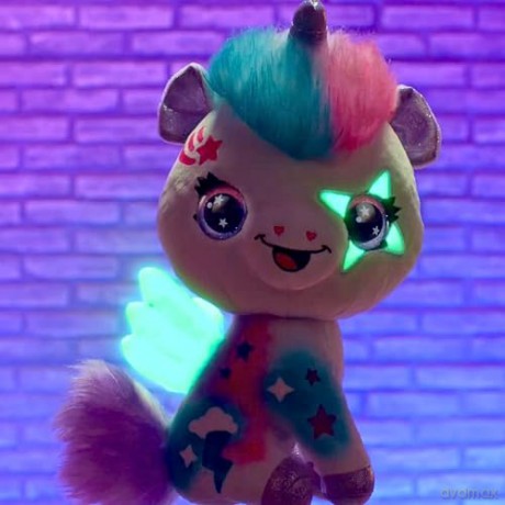 Airbrush Plush Unicorn Glow In The Dark, White