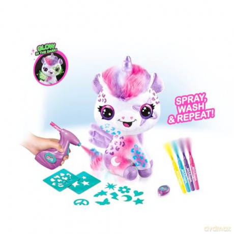Airbrush Plush Unicorn Glow In The Dark, White