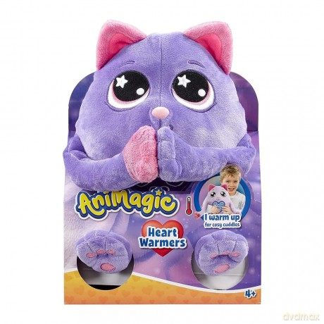 Animagic: Heart Warmers - Cat (Large) | Colour Changing Cuddly Companion with Reusable Heat Pack for Extra Comfort | For Kids Aged 4+