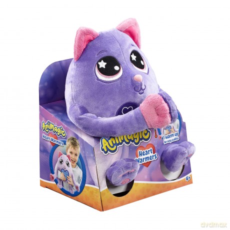 Animagic: Heart Warmers - Cat (Large) | Colour Changing Cuddly Companion with Reusable Heat Pack for Extra Comfort | For Kids Aged 4+