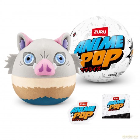 Anime Pop ZURU, Hashibira Inosuke (Demon Slayer), Surprise Single Capsule Plush Toy, 11.5 centimetres, Demon Slayer and Bleach, (Hashibira Inosuke, Demon Slayer)