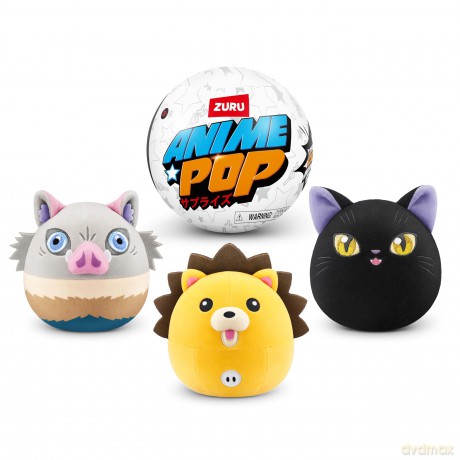 Anime Pop ZURU, Kon (Bleach), Surprise Single Capsule Plush Toy, 11.5 centimetres, Demon Slayer and Bleach, (Kon, Bleach)