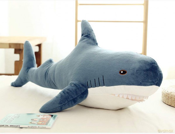 Annco 100cm Giant Cute Shark Stuffed Animals Toys,Soft Fluffy Shark Toy,Large Soft Sea Shark Stuffed Toys,Childrens Shark Plush Pillow for Birthday Present