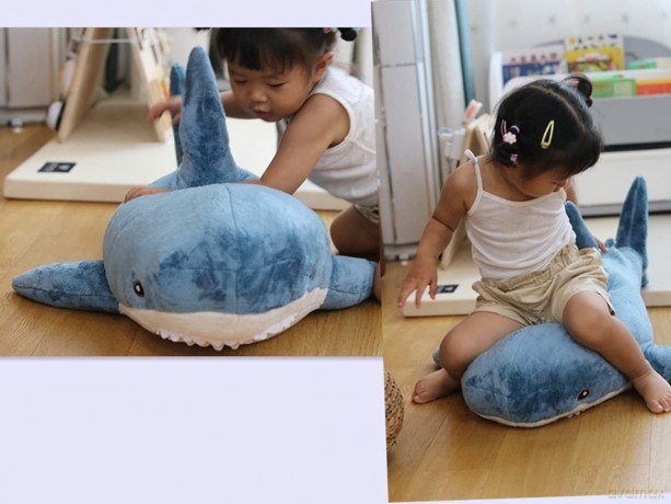 Annco 100cm Giant Cute Shark Stuffed Animals Toys,Soft Fluffy Shark Toy,Large Soft Sea Shark Stuffed Toys,Childrens Shark Plush Pillow for Birthday Present