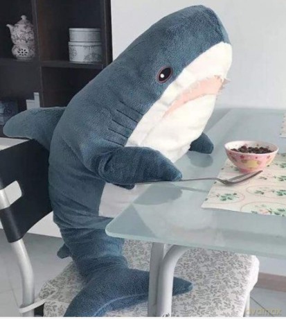 Annco 100cm Giant Cute Shark Stuffed Animals Toys,Soft Fluffy Shark Toy,Large Soft Sea Shark Stuffed Toys,Childrens Shark Plush Pillow for Birthday Present