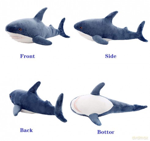 Annco 100cm Giant Cute Shark Stuffed Animals Toys,Soft Fluffy Shark Toy,Large Soft Sea Shark Stuffed Toys,Childrens Shark Plush Pillow for Birthday Present