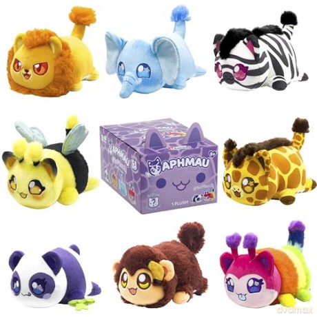 Aphmau 65555 6 Mystery Plush - Series YouTube Gaming Channel, Blind Box, 1 of 8 Possible Safari MeeMeows, Official Merch, Multicolour