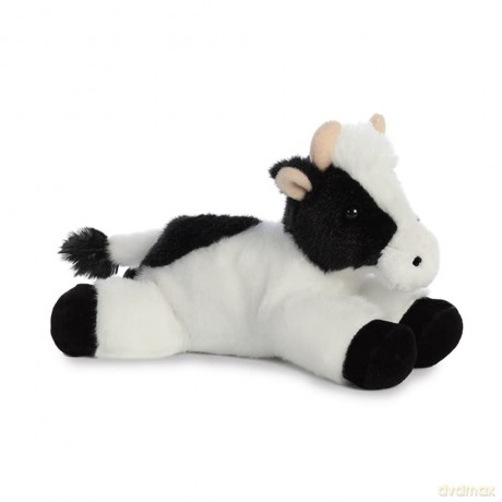 Aurora 8-inch Flopsie Cow,Black and White,Small