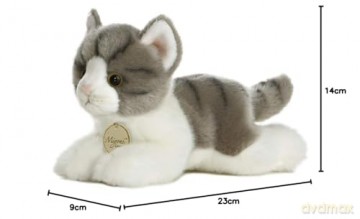 Aurora MiYoni, Tabby Cat 8 Inches, 10813, Grey and White, Soft Toy for Children