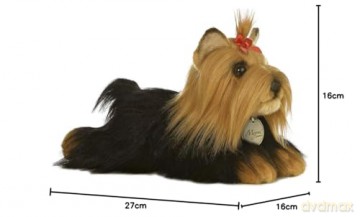 Aurora MiYoni, Yorkshire Terrier Dog 8 Inches, 10839, Black and Brown, Soft Toy for Children