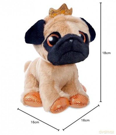 Aurora World 60879 Royal Pug Dog, Brown and Black, 7-Inch