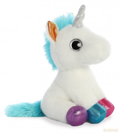 Aurora World 60955 Sparkle Tales Jewel Unicorn Plush Toy, White
