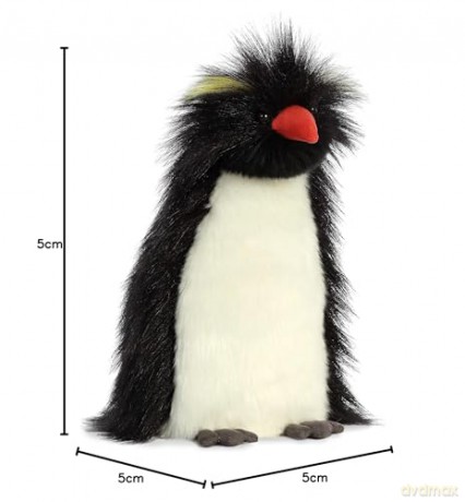 Aurora, 03512, Luxe Boutique, Theo Rockhopper Penguin, 11In, Soft Toy, Black and White