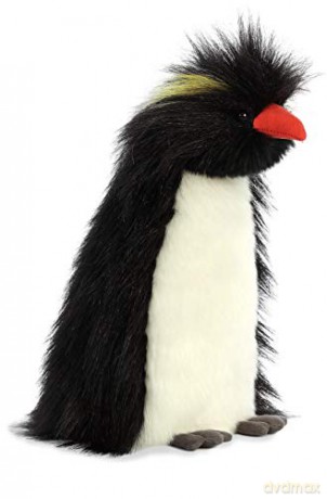 Aurora, 03512, Luxe Boutique, Theo Rockhopper Penguin, 11In, Soft Toy, Black and White