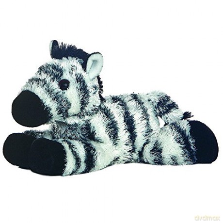 Aurora, 13284, Mini Flopsies Zany Zebra, 8In Soft Toy, Black and White