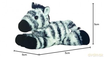 Aurora, 13284, Mini Flopsies Zany Zebra, 8In Soft Toy, Black and White