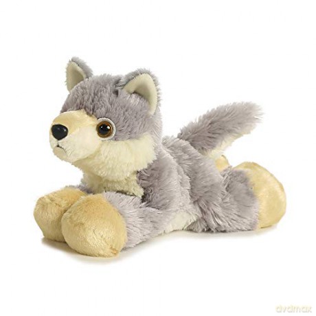 Aurora, 13296, Mini Flopsie Wolf, 8In, Soft Toy, White and Purple