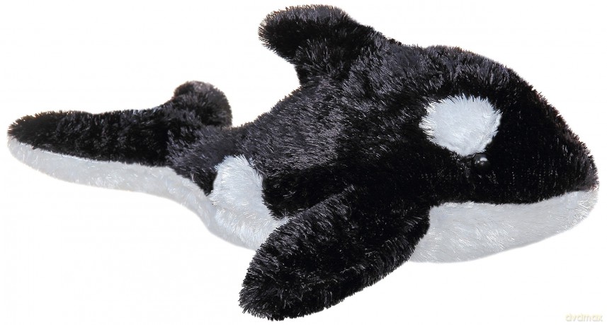 Aurora, 16634, Mini Flopsie Orca Whale, 8In, Soft Toy, Black and White