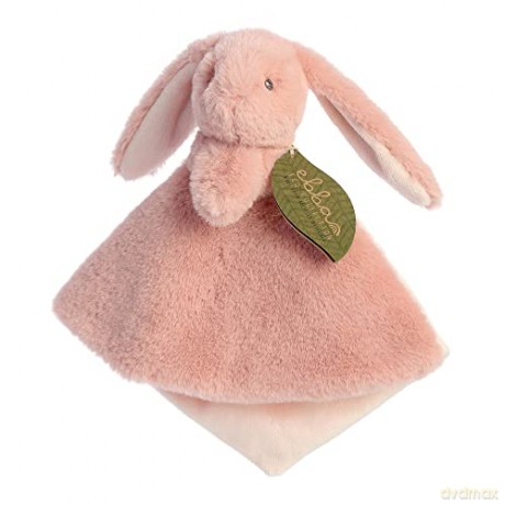 Aurora, 23324, ebba Baby Eco Brenna Bunny Luvster Blanket, 12In, Recycled Soft Toy, Pink