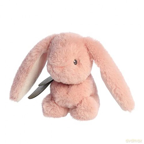Aurora, 23330, ebba Baby Eco Brenna Bunny Rattle, 6In, Recycled Soft Toy, Pink