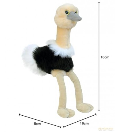 Aurora, 31191, Mini Flopsie Ozzi Ostrich, 8In, Soft Toy, Black and White