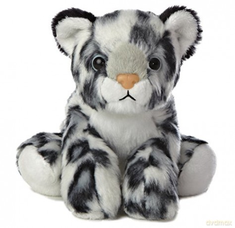 Aurora, 31367, Mini Flopsie Snow Leopard, 8In, Soft Toy, Black and White