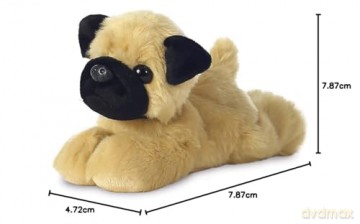 Aurora, 31369, Mini Flopsies Mr Pugster Pug, 8In, Soft Toy, Brown and Black
