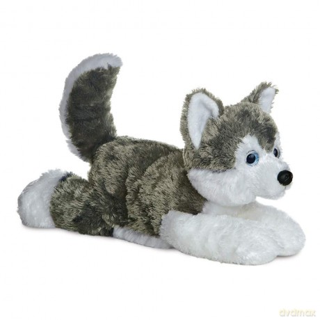 Aurora, 31453, Shadow Husky Flopsie, 12In, Soft Toy, (Grey/White/Blue)