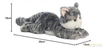 Aurora, 31538, Flopsies Lily Cat, 12In, Soft Toy, Grey and White