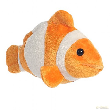 Aurora, 31727, Mini Flopsies Bright and Bold Clown Fish, 8In, Soft Toy, (Orange/White)