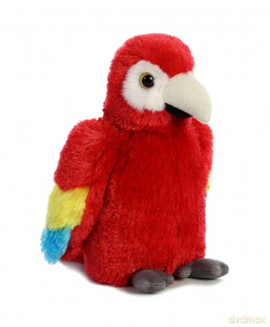 Aurora, 31738, Mini Flopsie Scarlet Macaw Parrot, 8In, Soft Toy, Red