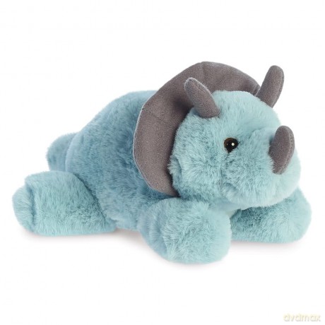 Aurora, 31863, Mini Flopsie Triceratops Dinosaur, 8In, Eco-friendly soft toy, Blue