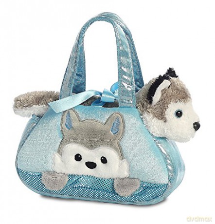 Aurora, 32789, Fancy Pal, Peek-A-Boo Husky Dog, 8In, Soft Toy, Blue and Grey
