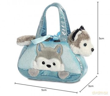 Aurora, 32789, Fancy Pal, Peek-A-Boo Husky Dog, 8In, Soft Toy, Blue and Grey