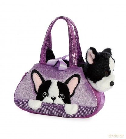 Aurora, 32829, Fancy Pal, Peek-A-Boo French Bulldog, 8In, Soft Toy, Purple and Black