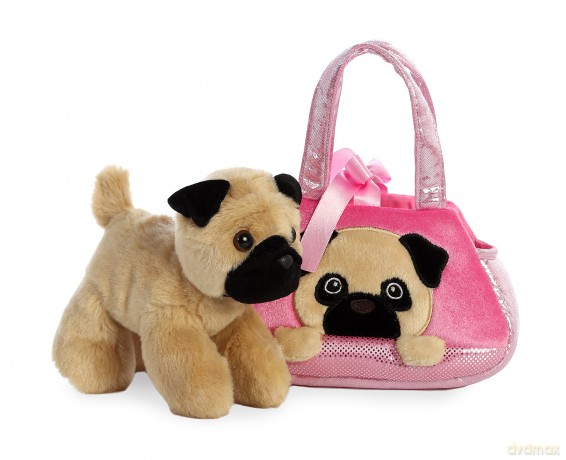 Aurora, 32841, Fancy Pal, Peek-A-Boo Pug Dog, 8In, Soft Toy, Pink and Brown